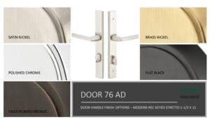 Door 76 AD door handle finishing options