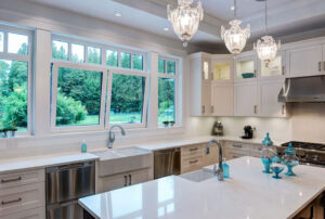 European tilt and turn windows in a modern kitchen