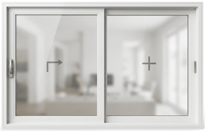 Lift and slide doors in a two panel configuration